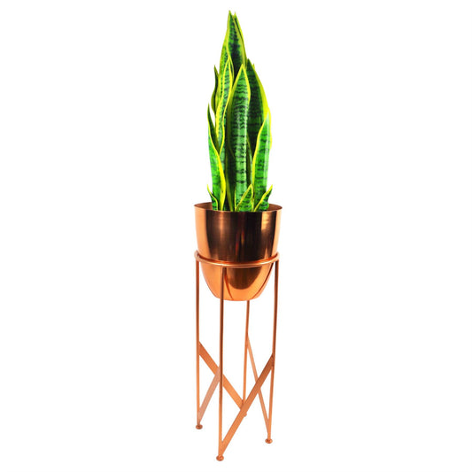 Metal Plant Stand Gold 55cm Tall Design Premium